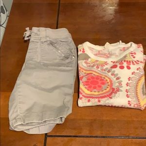 Girls shorts and LS shirt. Size 12